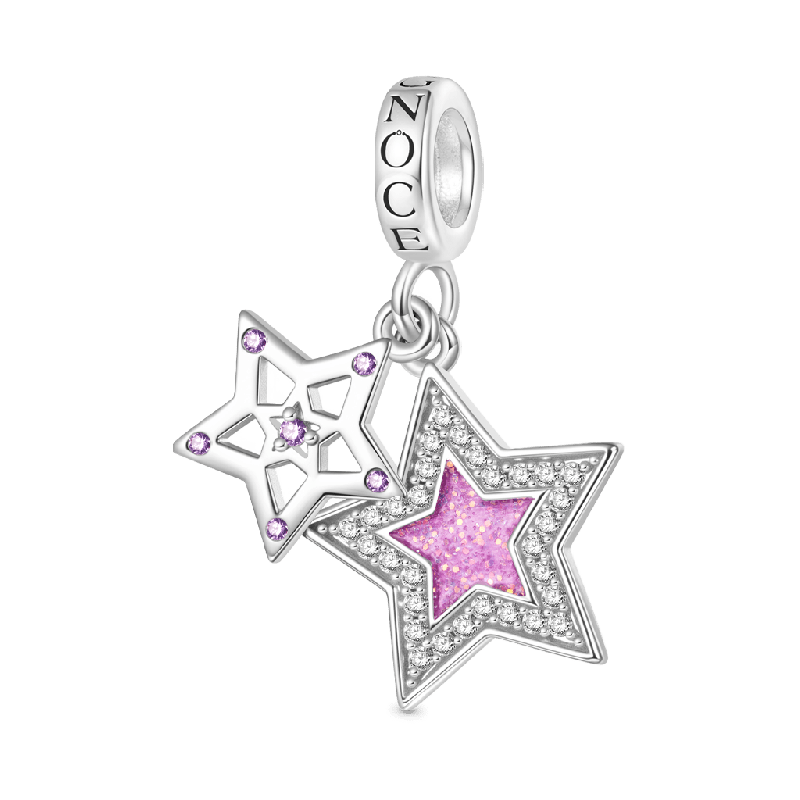 Purple Glitter Star Pendant