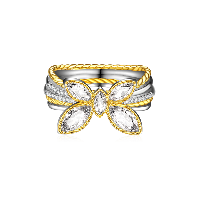 Marquise Butterfly Two-tone Ring