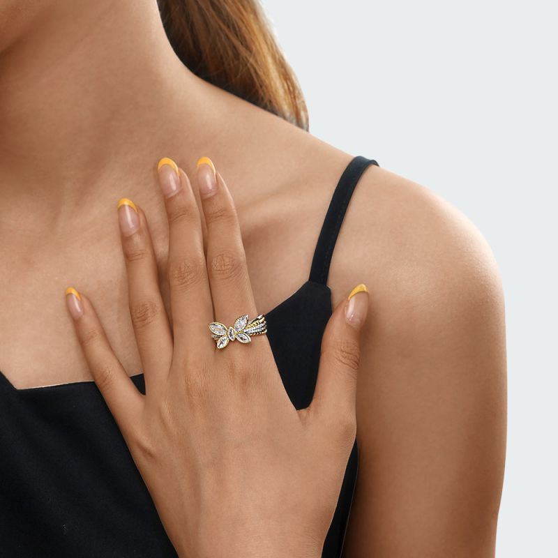 Marquise Butterfly Two-tone Ring