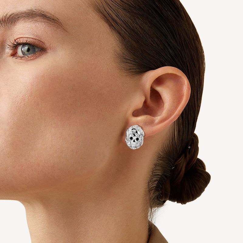 Cable Skull Stud Earrings