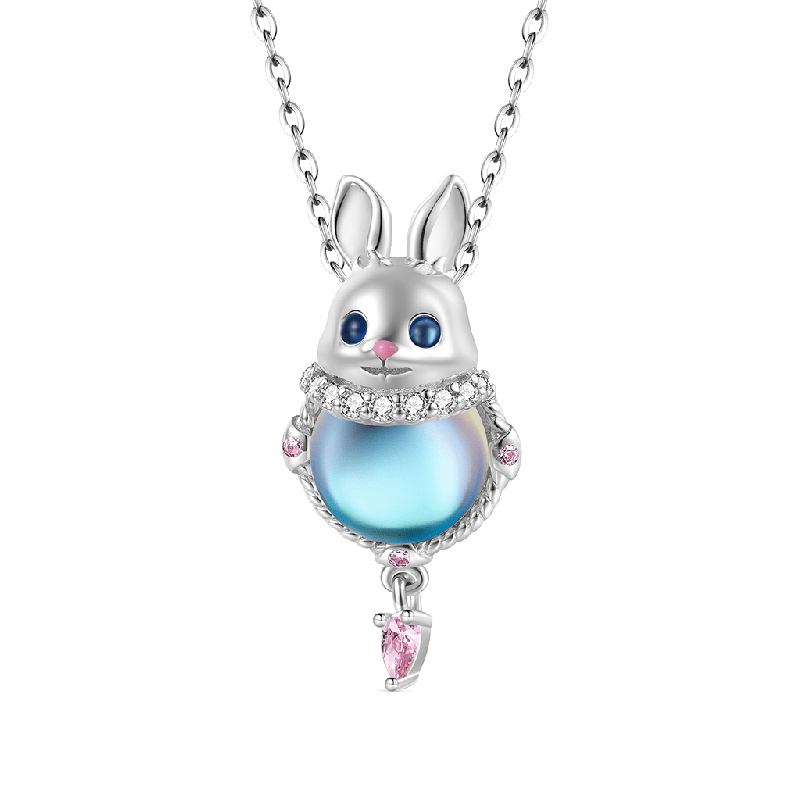 Moonstone Easter Rabbit Necklace
