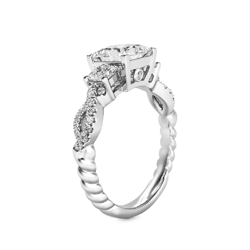 Crystal White Three-stone Ring