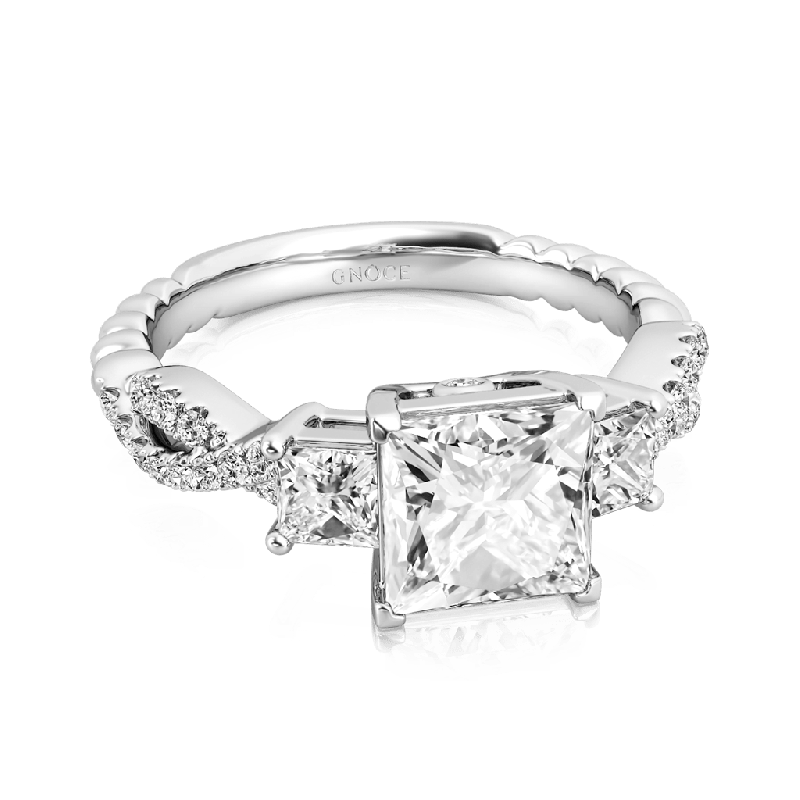 Crystal White Three-stone Ring