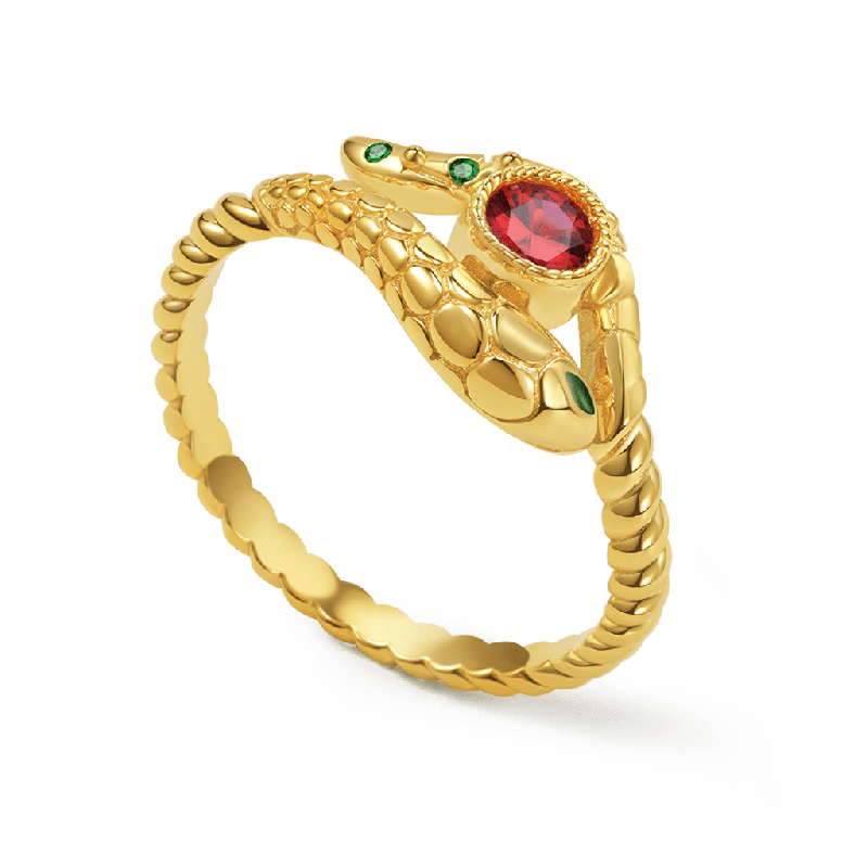 Snake Wraps Gem Twisted Rope Ring