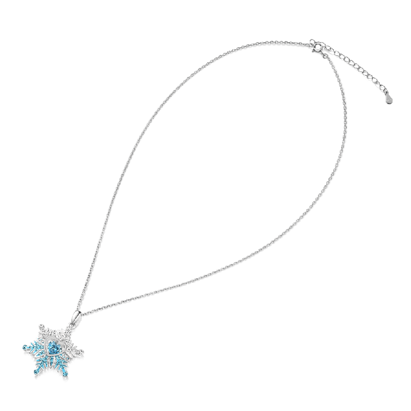 Blue Snowflake Necklace