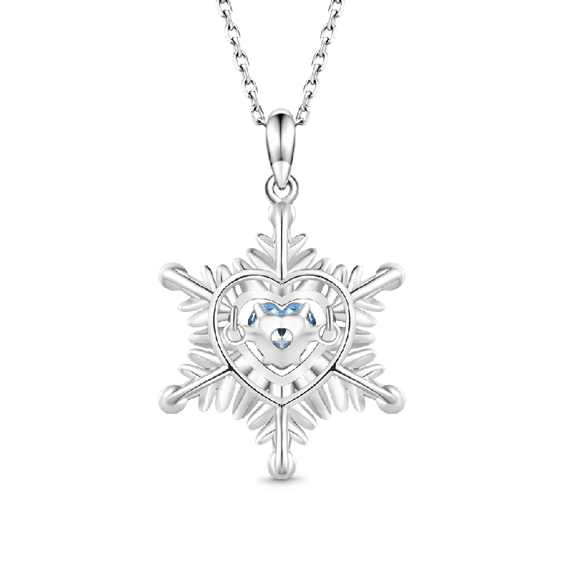 Blue Snowflake Necklace
