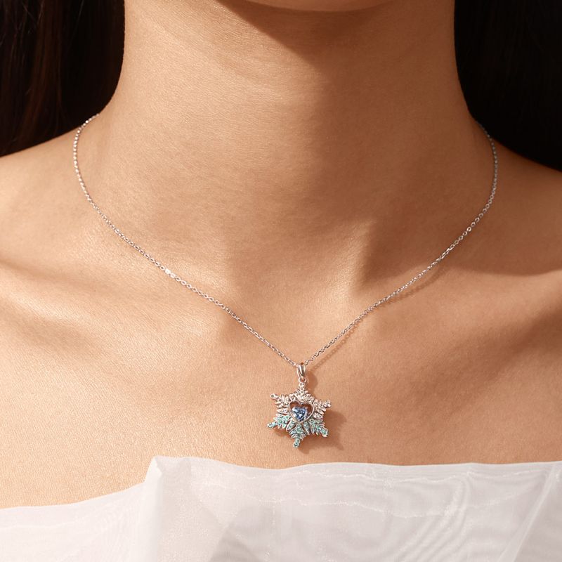 Blue Snowflake Necklace