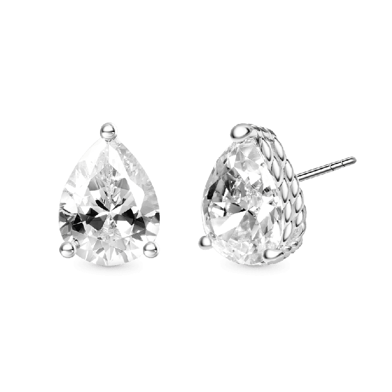 Pear Cut Twisted Rope Studs Earrings