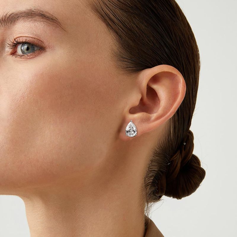 Pear Cut Twisted Rope Studs Earrings