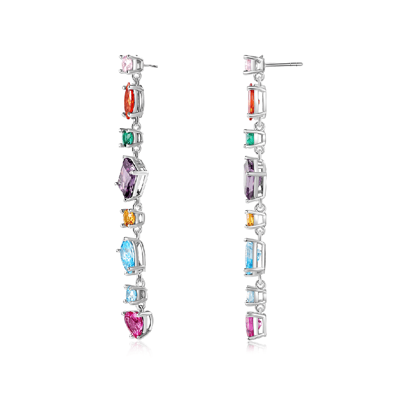 Mixed Multicolor Rainbow Drop Earrings
