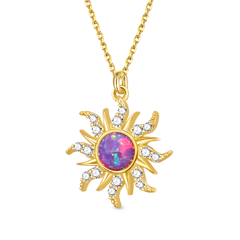 Dopamine Golden Sun Opal Necklace