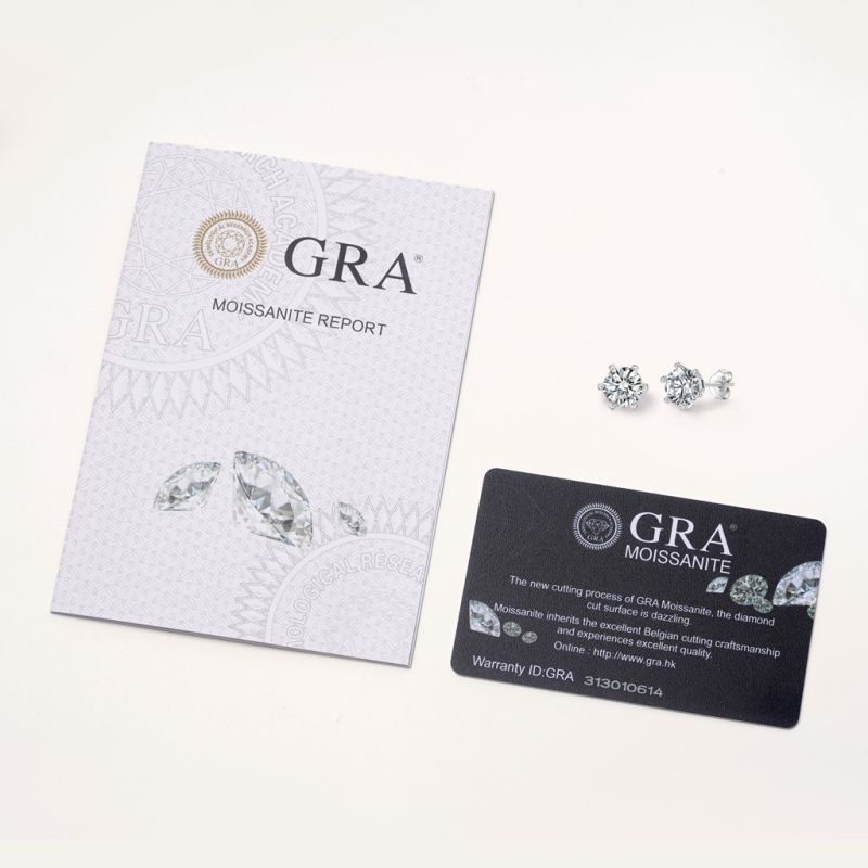 Round Cut VVS Moissanite Stud Earrings