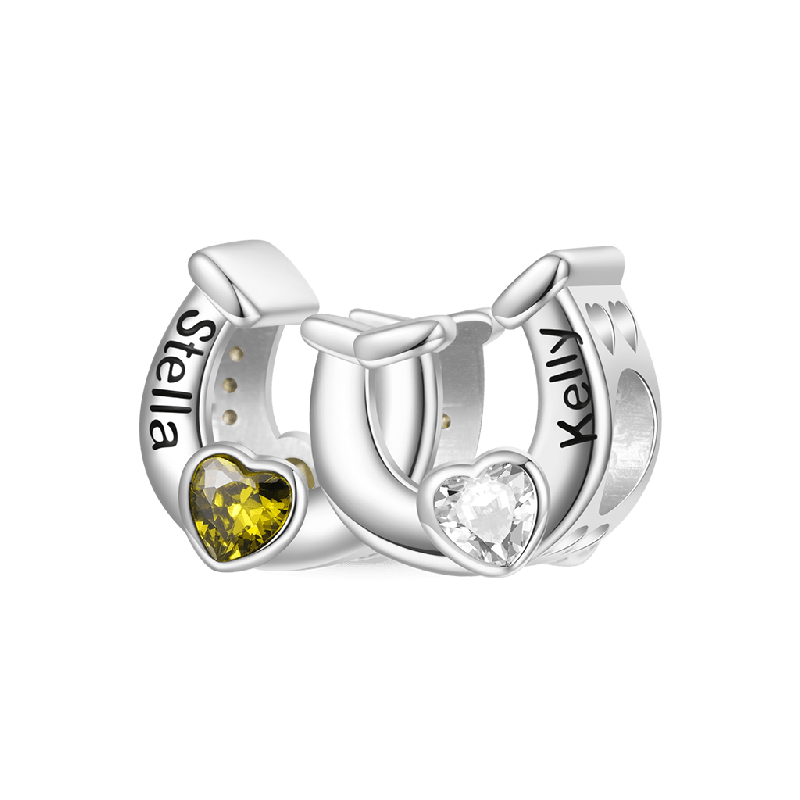 Double Horseshoe Personalized Charm