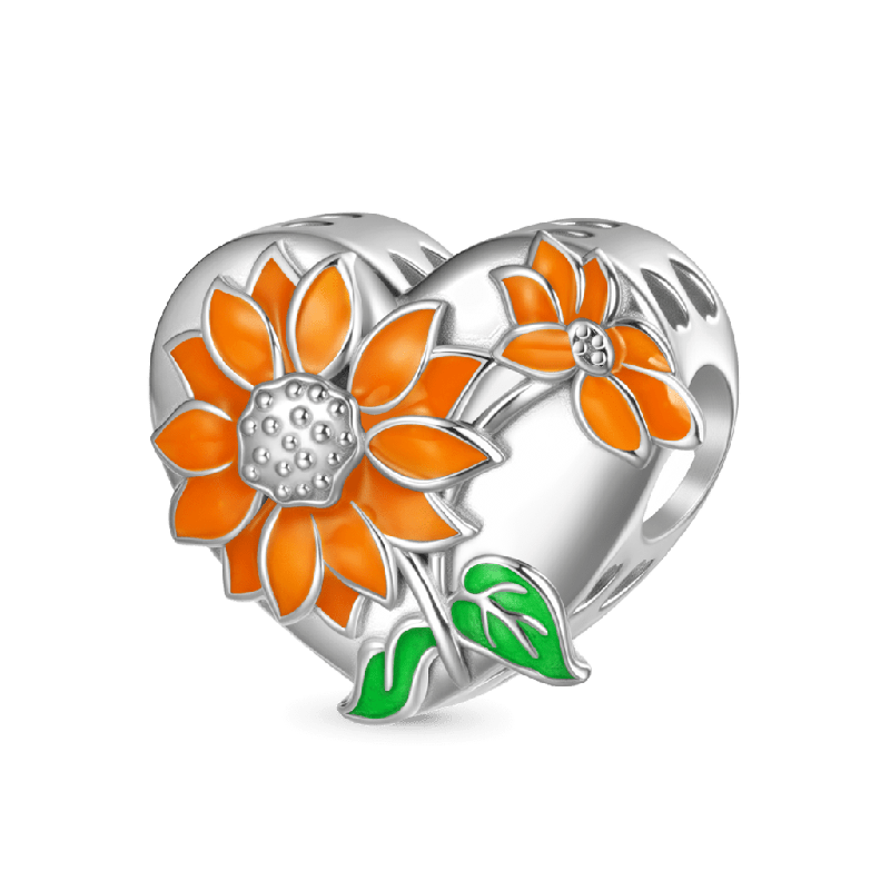 Sunflower Heart Engravable Charm