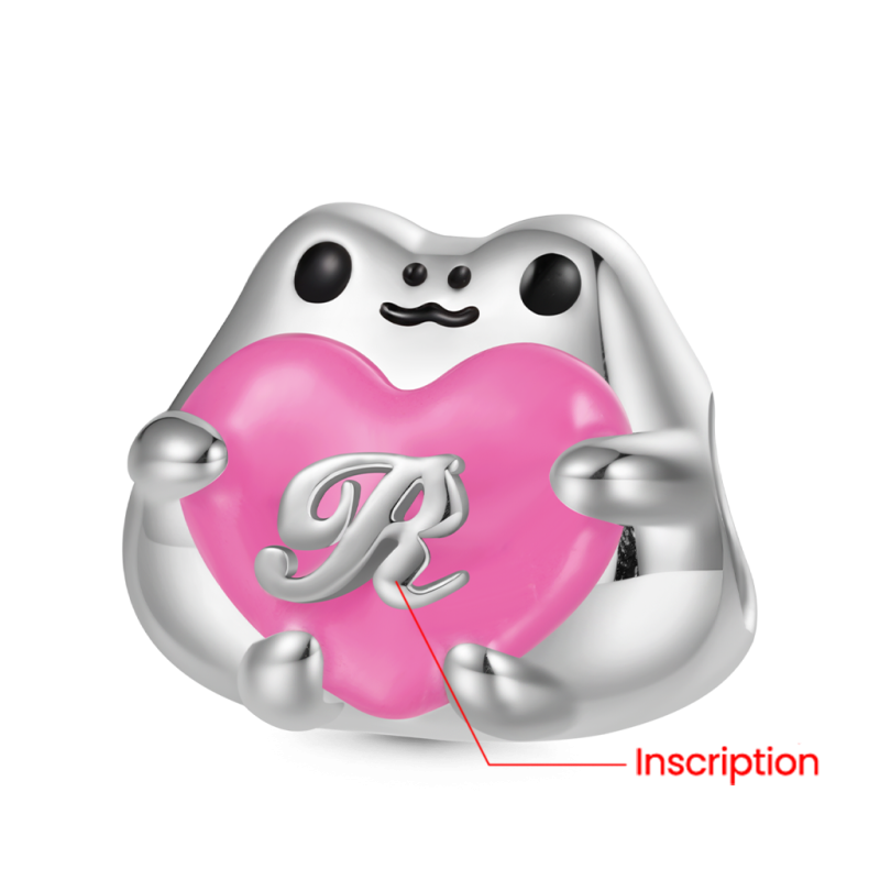 Frog Embraces Heart Charm