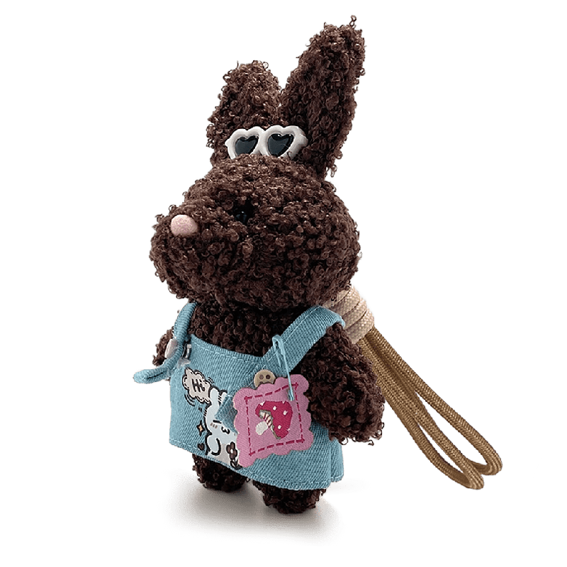 Brown Bunny Keychain Plush Pendant