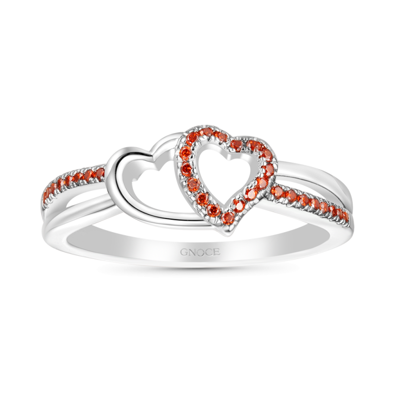 Two Hearts CZ Band Ring