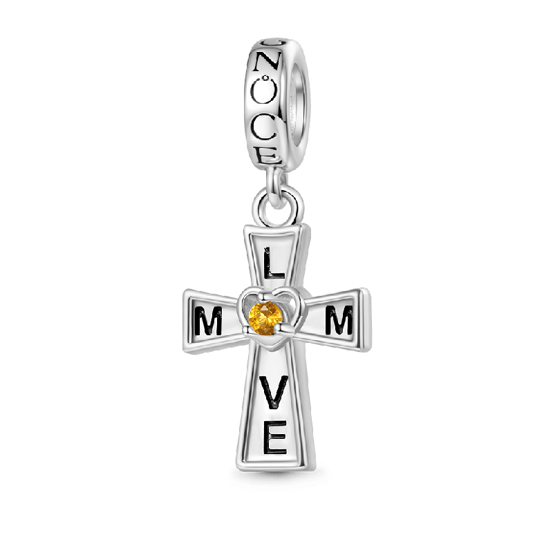 Love Mom Cross Pendant