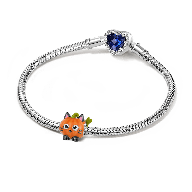 Pumpkin Black Cat Charm