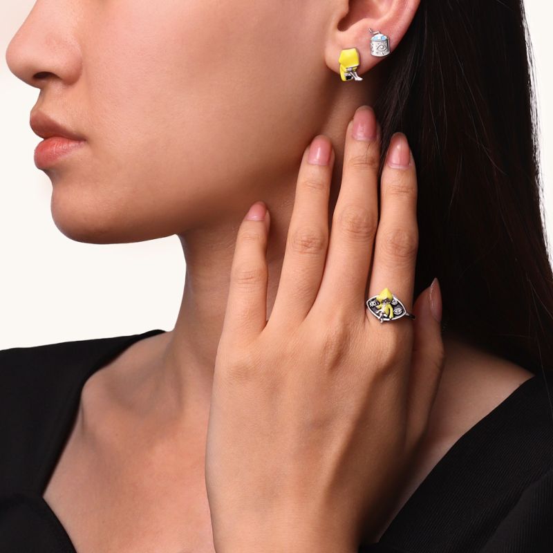 Six Musicbox Stud Earrings