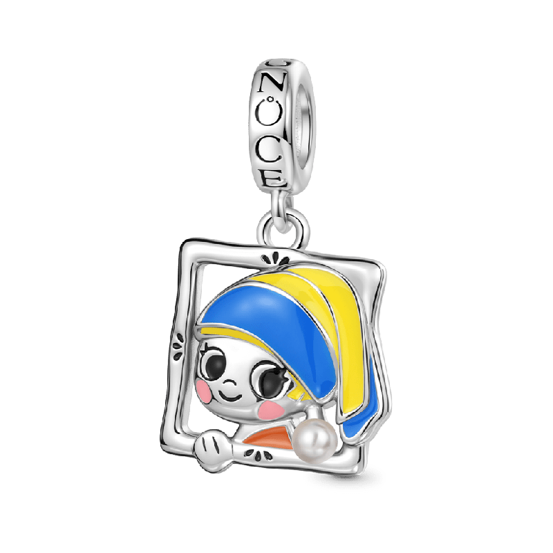 Oil Painting Girl Pendant