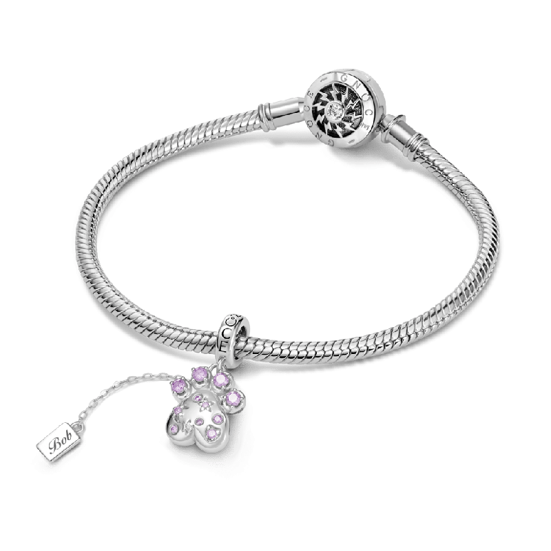 Pet Paw Birthstone Pendant