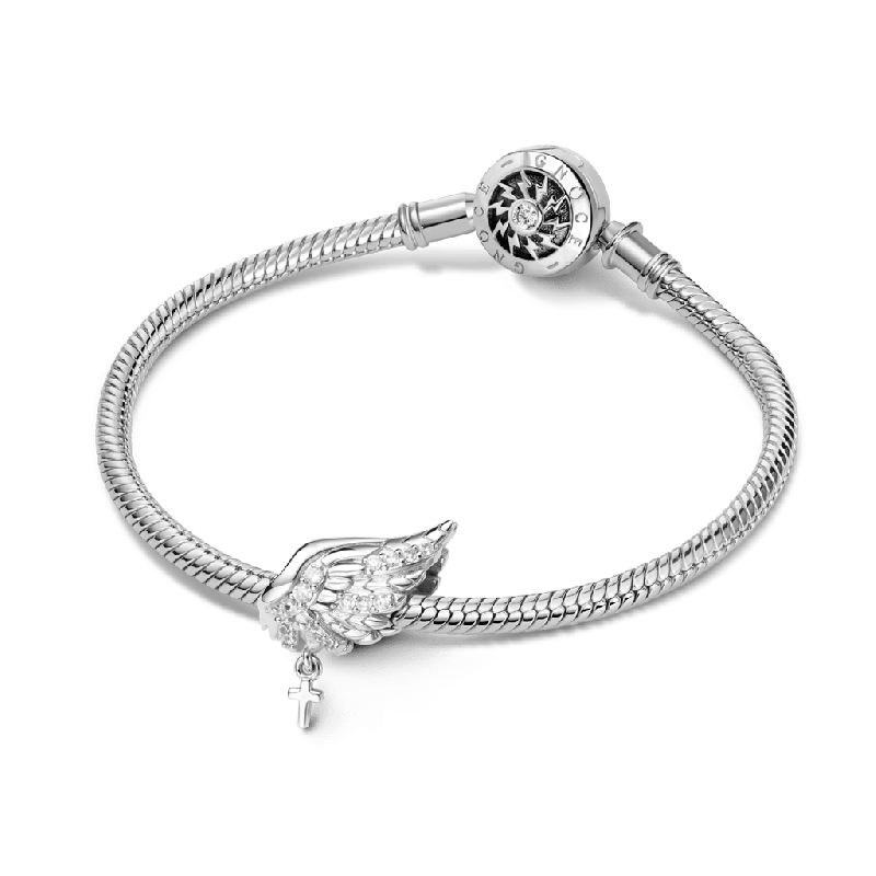 Angel Wing with Cross Charm
