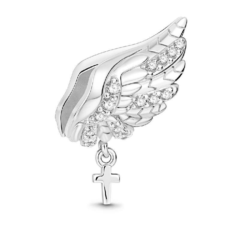 Angel Wing with Cross Charm