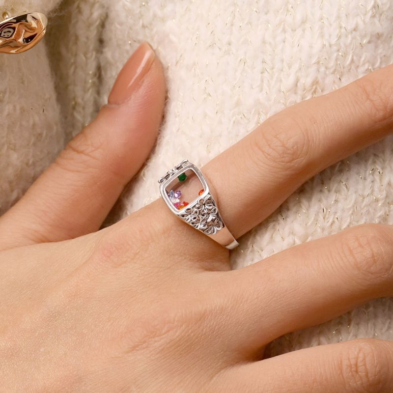 Floral Multi-Color Ring