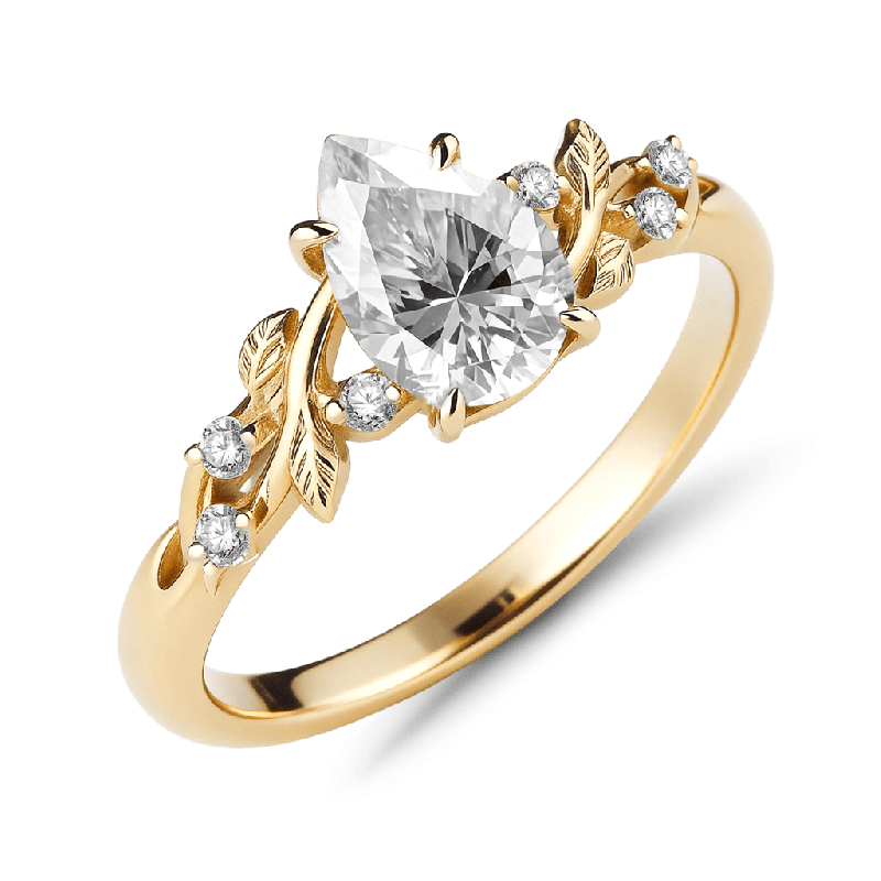 Leaf Pear-cut Engagement Ring
