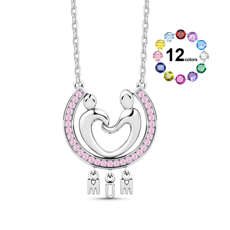 Mother and Child Heart Shape Necklace