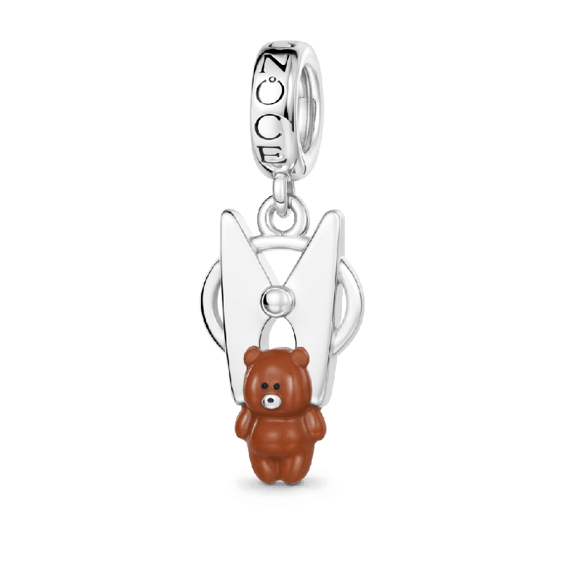 Teddy Bear Clothespin Pendant