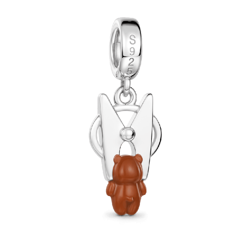 Teddy Bear Clothespin Pendant