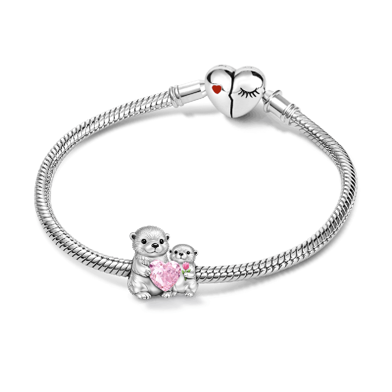 Otter Mom & Baby Charm