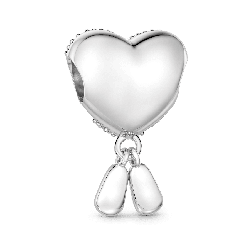 Mother Heart with Baby Shoes Charm