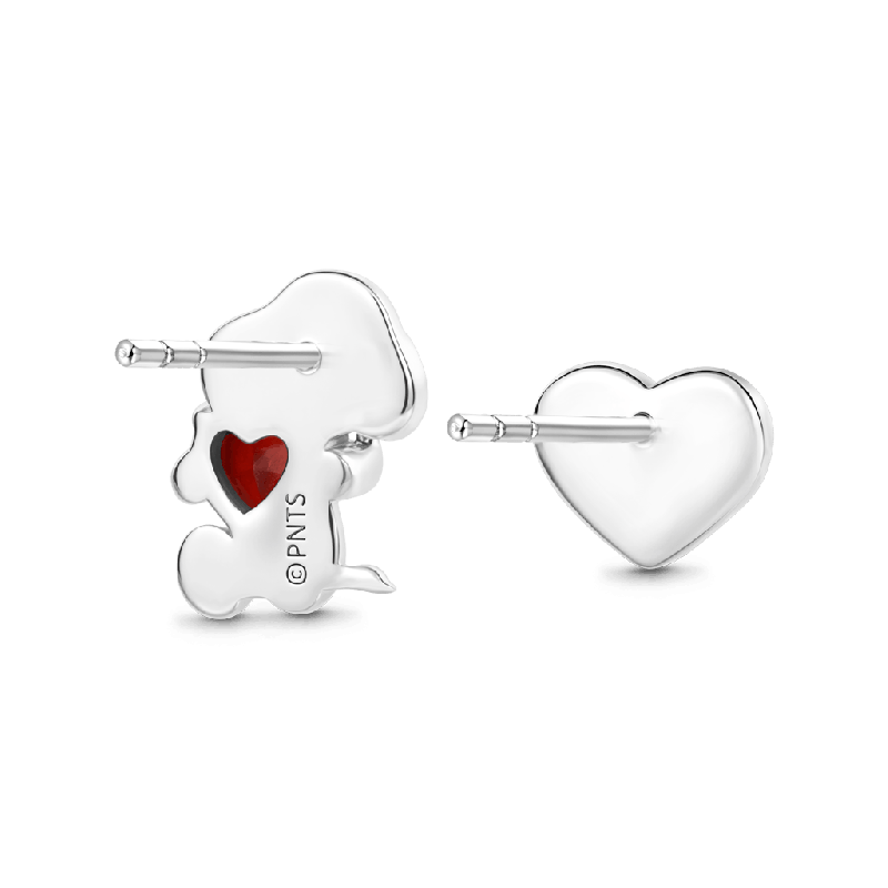 Snoopy Embrace Love Heart Earrings