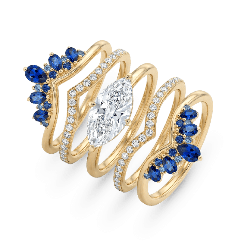 Marquise-Cut Ring Set
