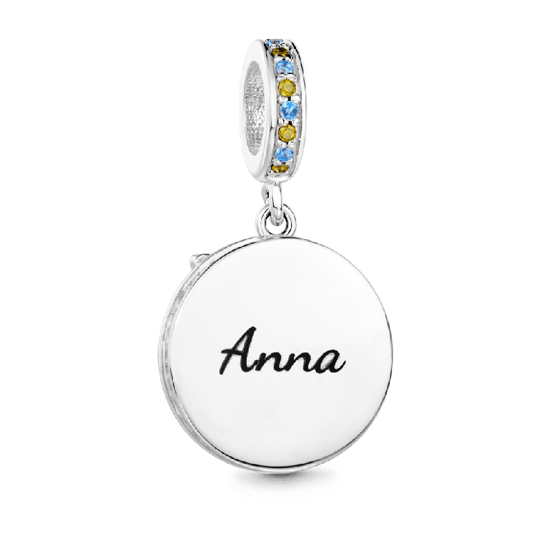 Butterfly Flowers Engravable Pendant