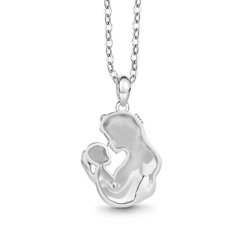 Mother Embraces Baby Necklace