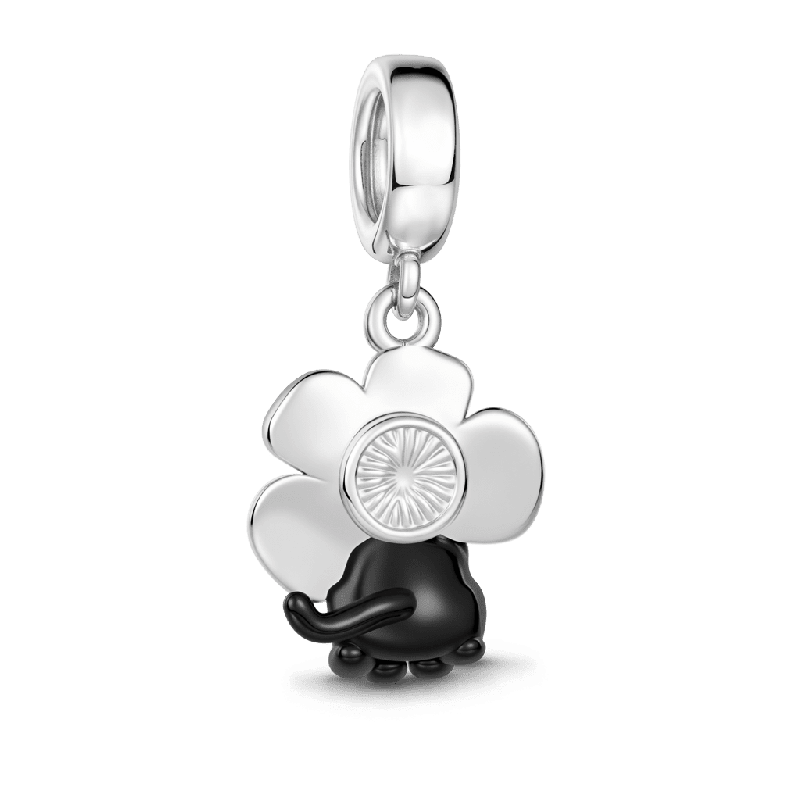 Cannibal Flower Black Cat Charm