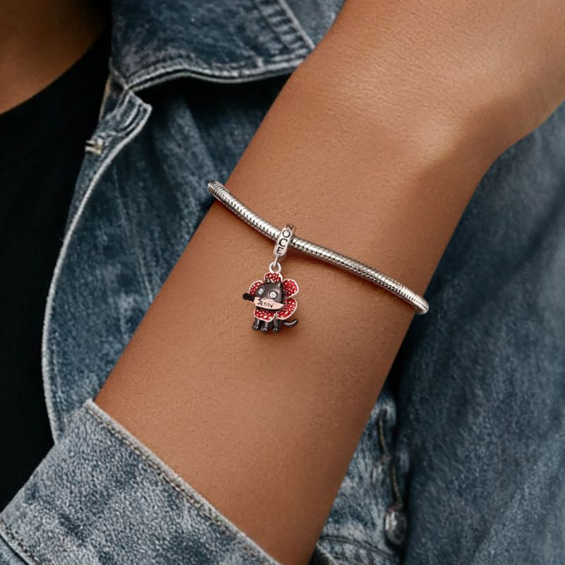 Cannibal Flower Black Cat Charm