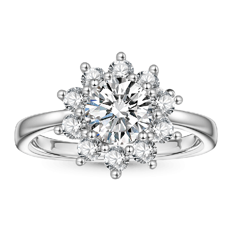 1ct D Color VVS Moissanite Snowflake Ring