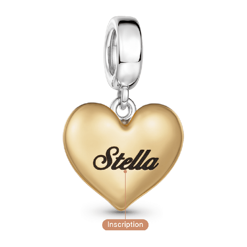 Heart Birthstone Engravable Charm