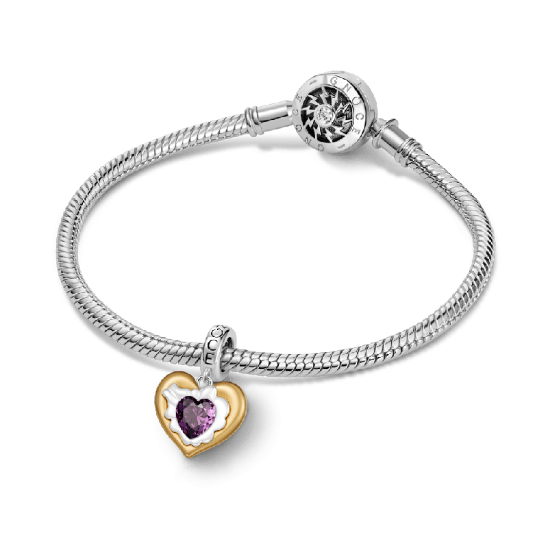 Heart Birthstone Engravable Charm