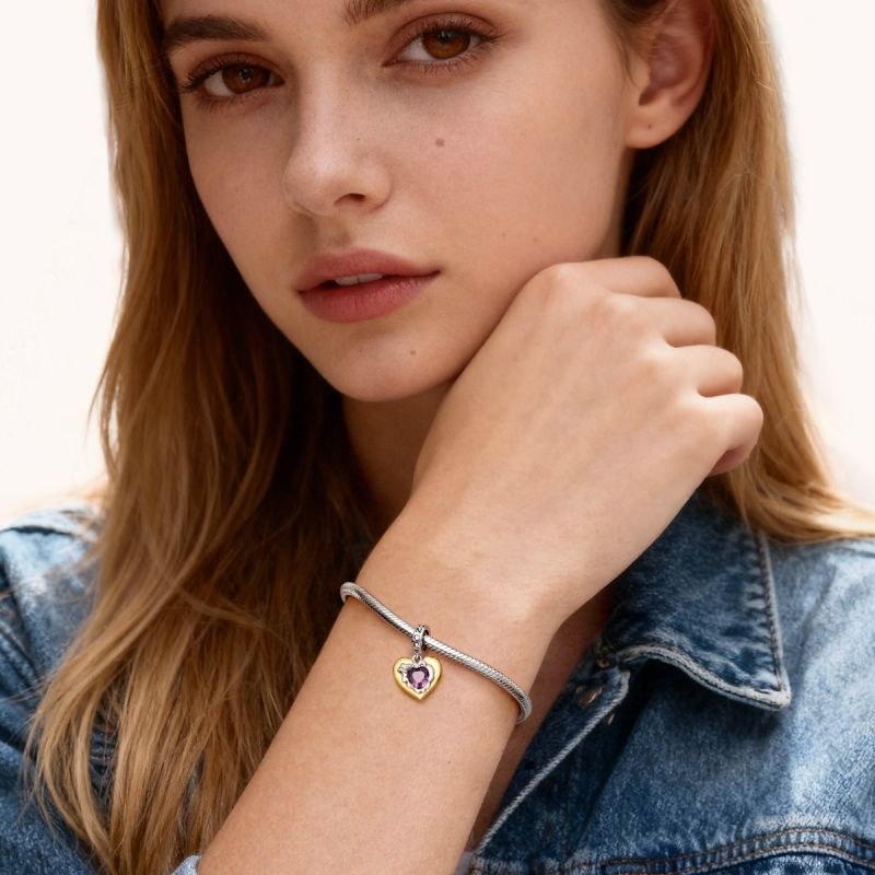 Heart Birthstone Engravable Charm