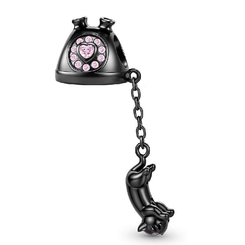 Black Cat Telephone Charm