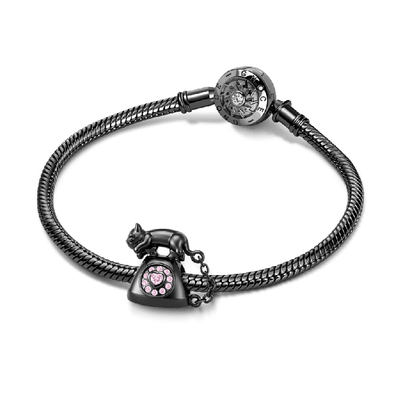 Black Cat Telephone Charm