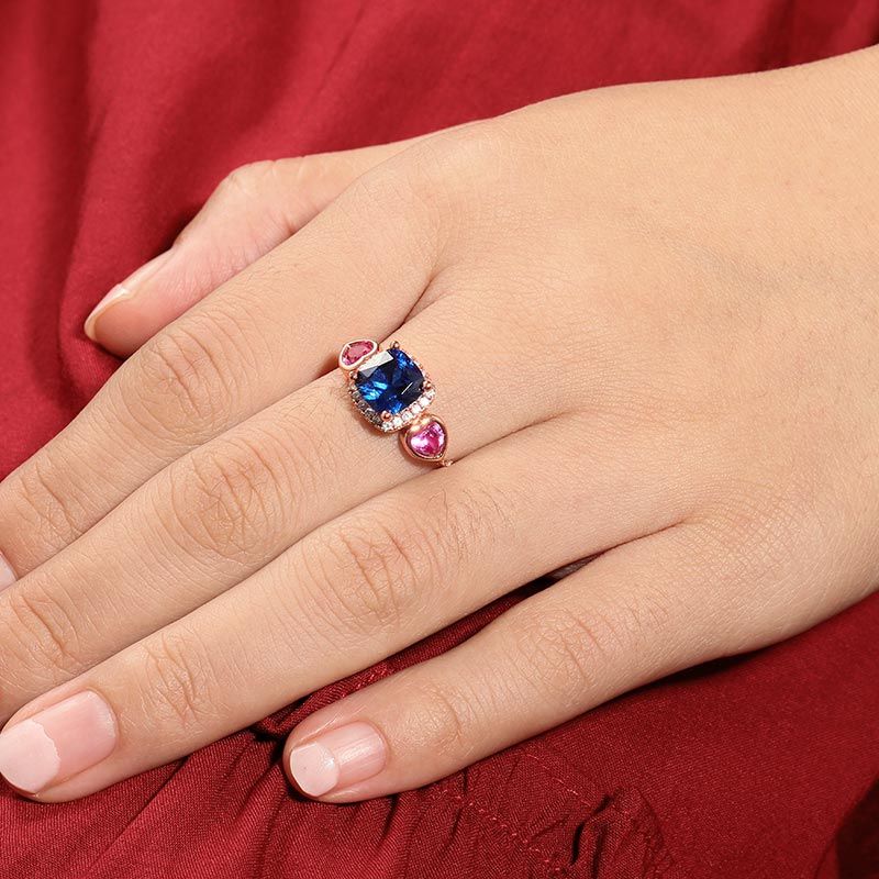 Blue Sapphire Adjustable Ring