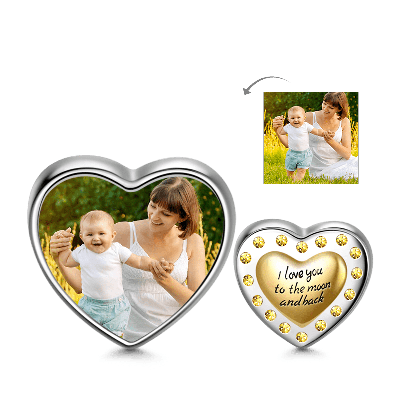 Golden Heart Photo Charm