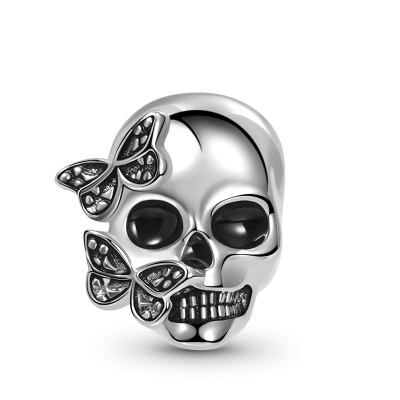 Butterfly Skull Charm
